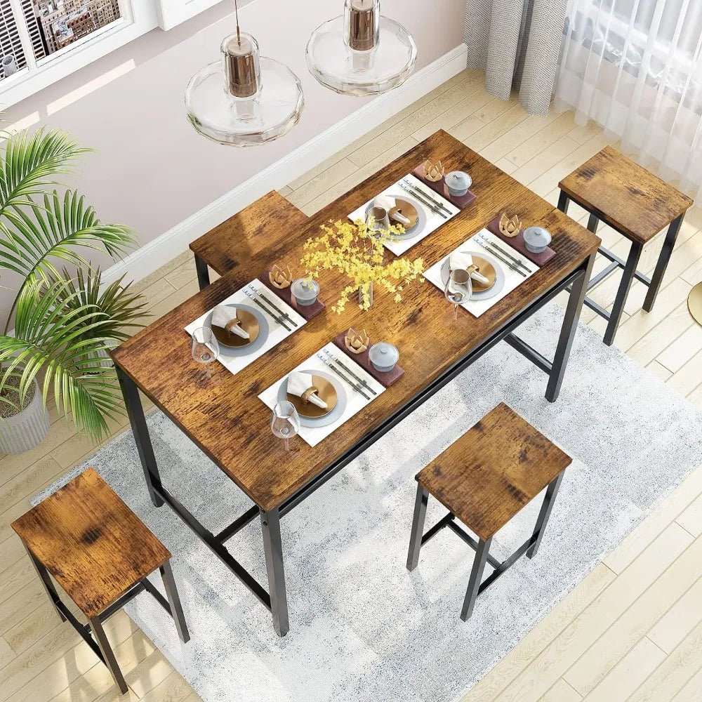 Bar Height Table and 4 Bar Stools