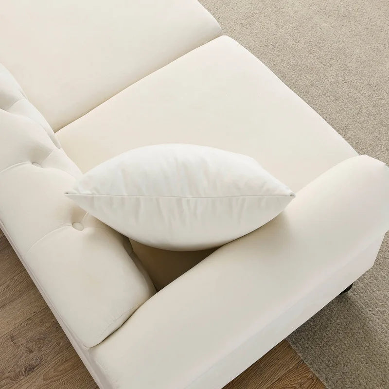 79" Chesterfield Sofa Beige Velvet