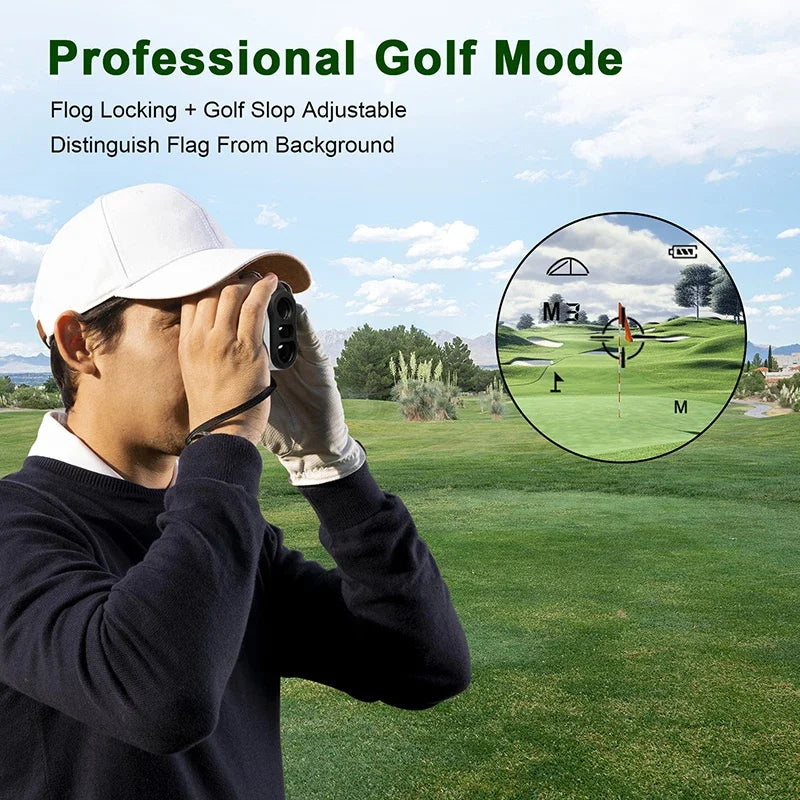 Golf/Hunting Laser Rangefinder 600m Slope, High Accuracy Range Finder with Vibration Flag-Lock Angle