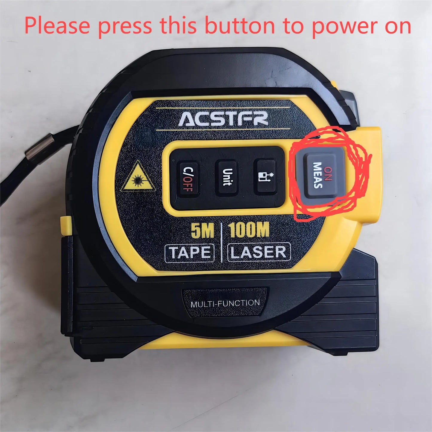 3-in-1 Laser Range Tape Measure With Battery