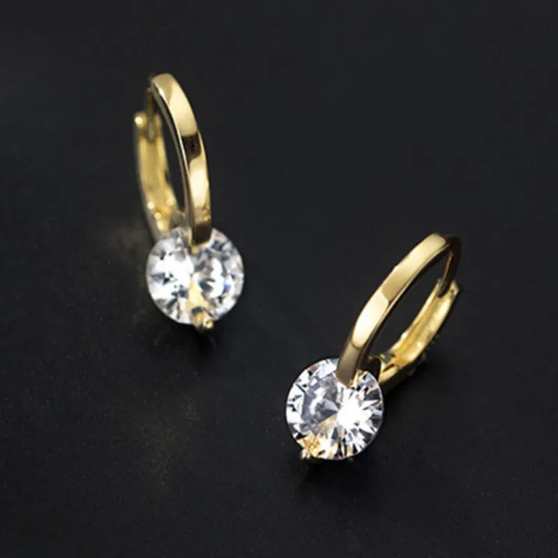 Solitaire 1ct D Moissanite Earrings, Sterling Silver