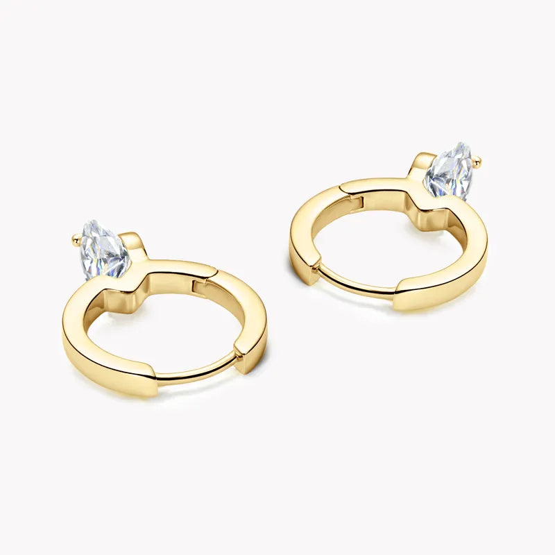 Solitaire 1ct D Moissanite Earrings, Sterling Silver