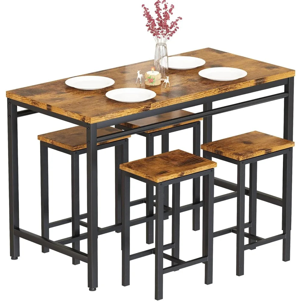 Bar Height Table and 4 Bar Stools