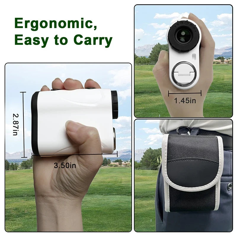 Golf/Hunting Laser Rangefinder 600m Slope, High Accuracy Range Finder with Vibration Flag-Lock Angle