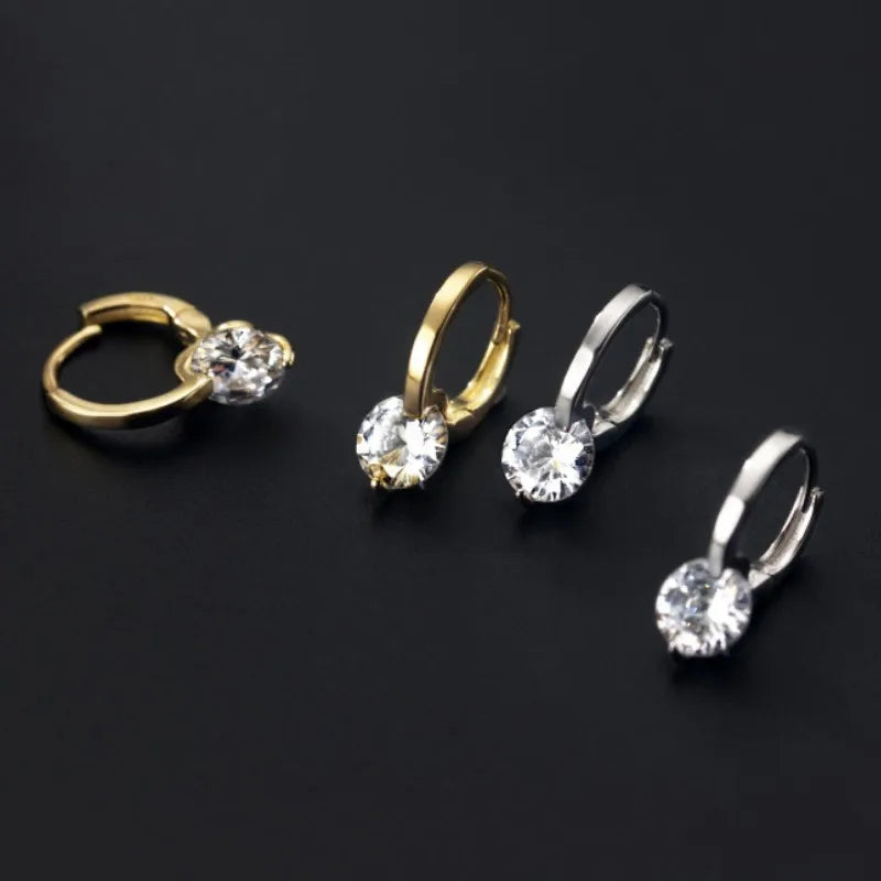 Solitaire 1ct D Moissanite Earrings, Sterling Silver