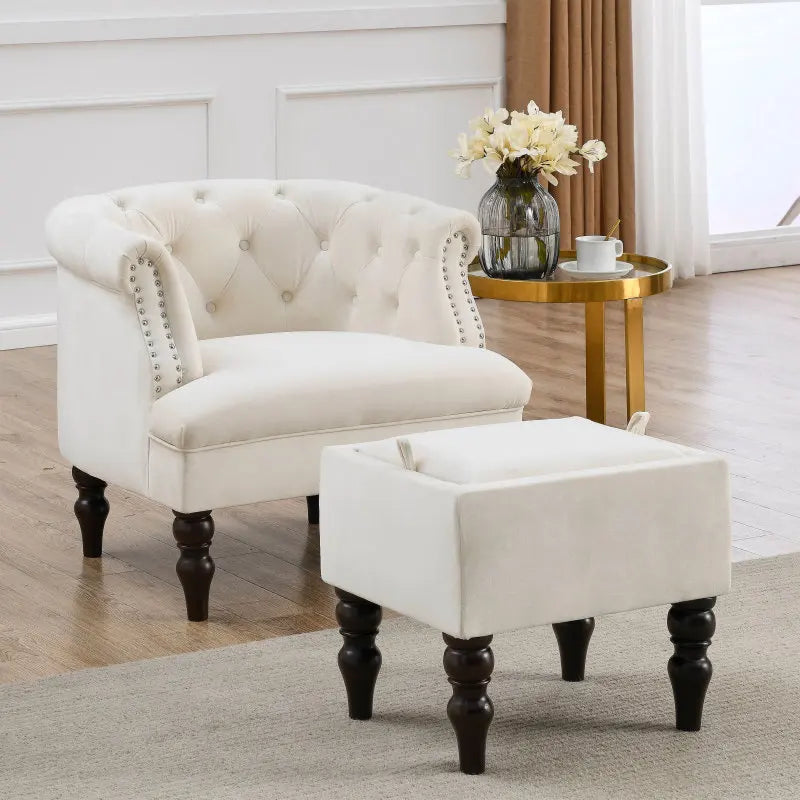 79" Chesterfield Sofa Beige Velvet