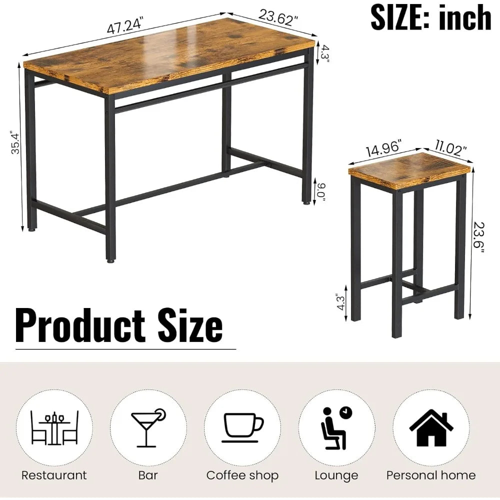 Bar Height Table and 4 Bar Stools