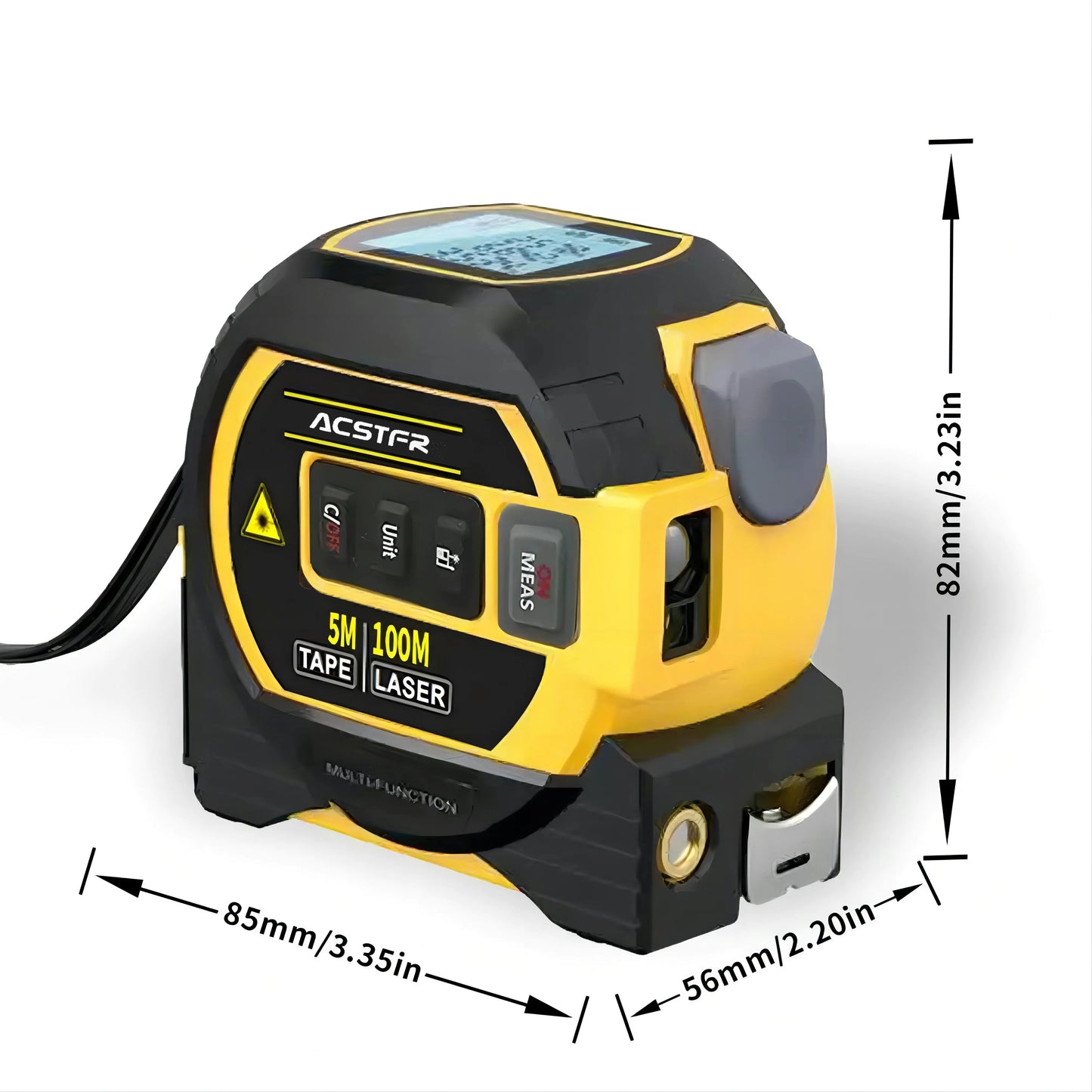 3-in-1 Laser Range Tape Measure With Battery