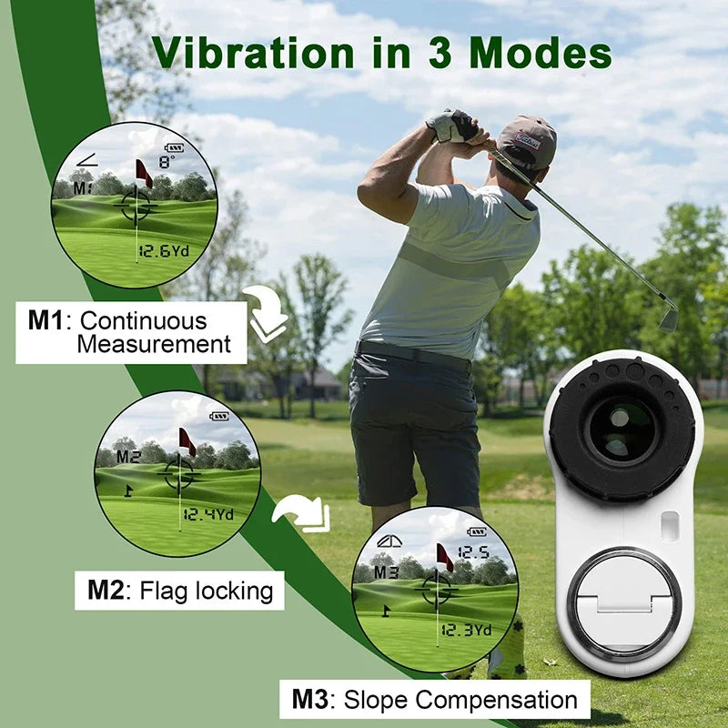 Golf/Hunting Laser Rangefinder 600m Slope, High Accuracy Range Finder with Vibration Flag-Lock Angle