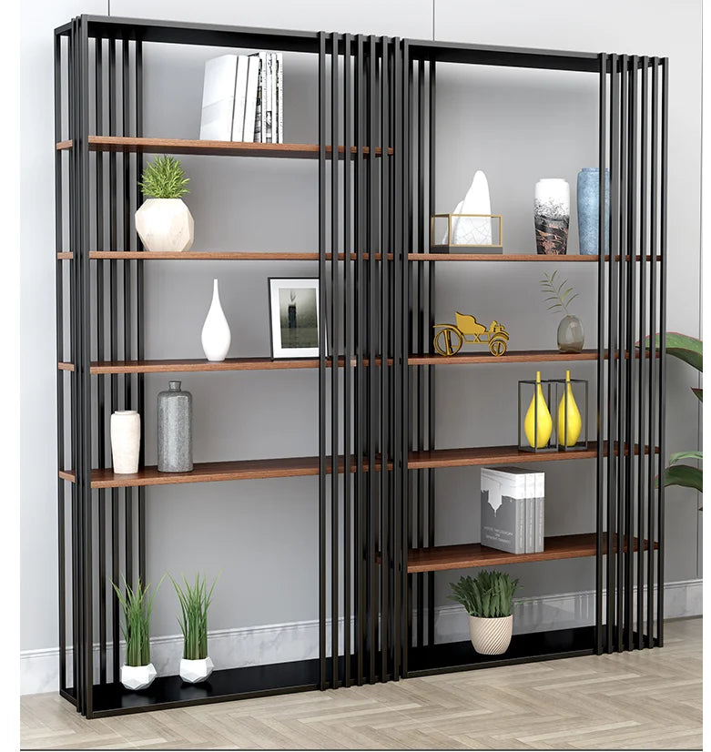 Nordic luxury wrought iron floor shelf  Simple line Model