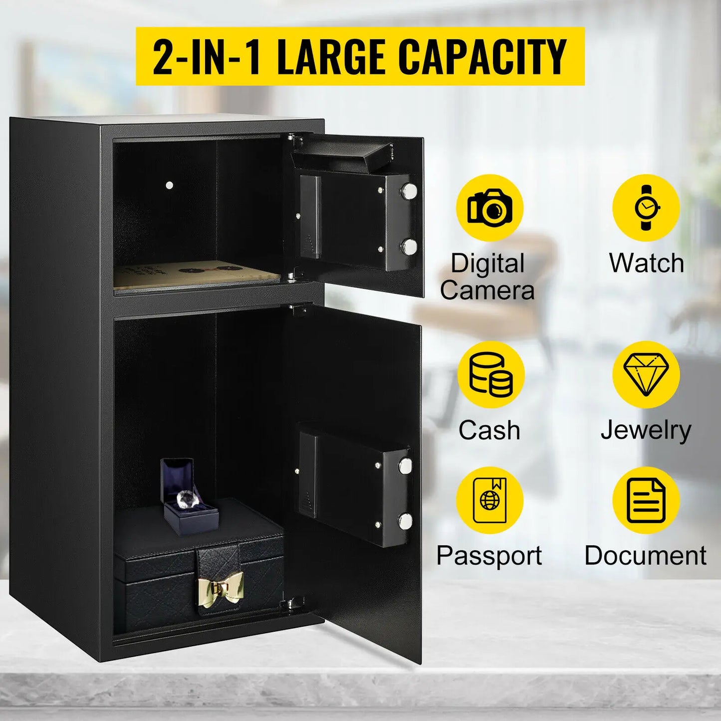 VEVOR 33" Double Door Safe Deposit Box