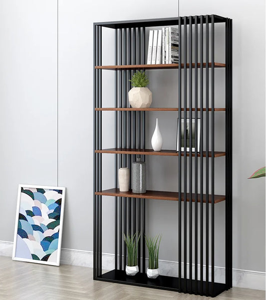 Nordic luxury wrought iron floor shelf  Simple line Model