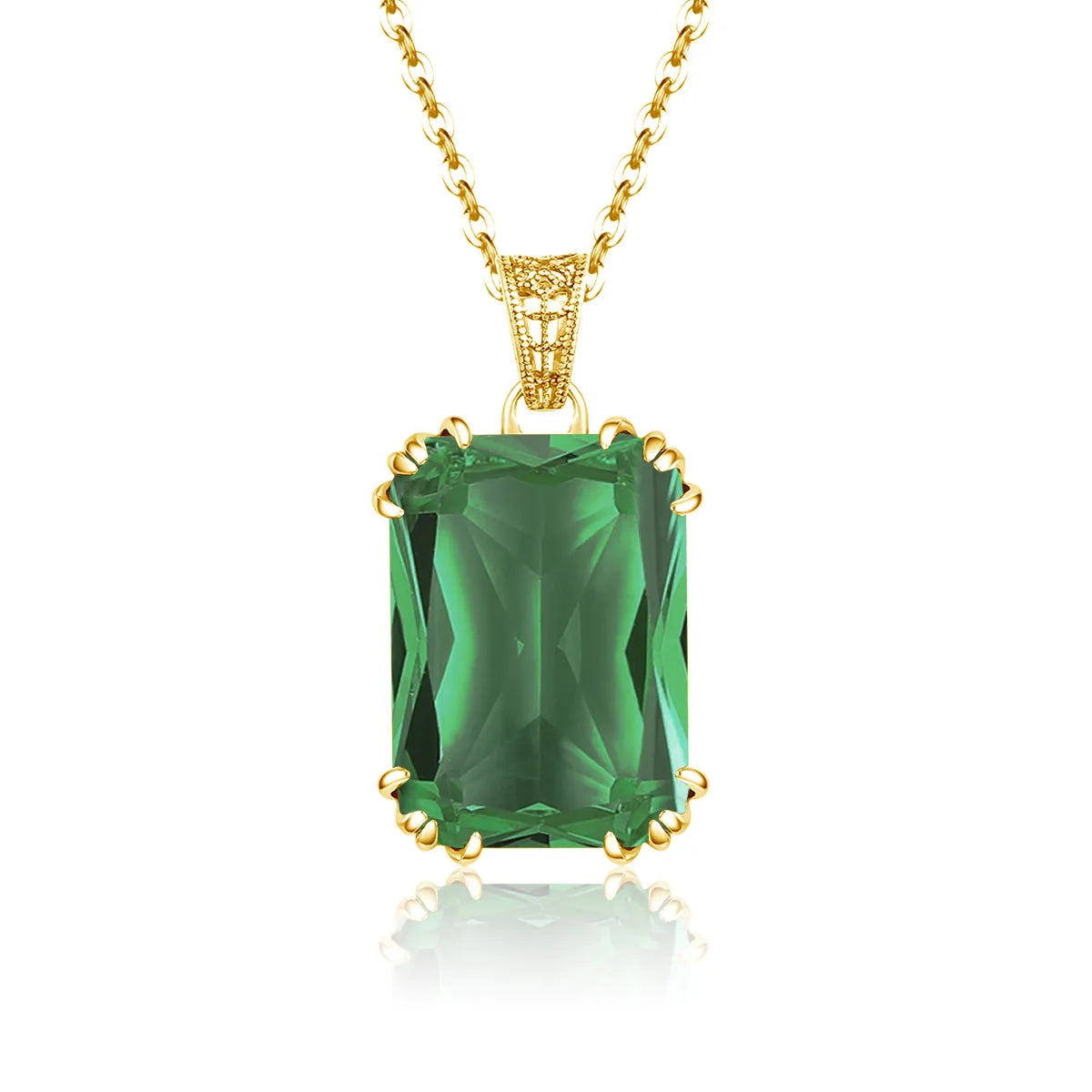 Jewelry Sets With Stone 13*18mm Rectangle Emerald