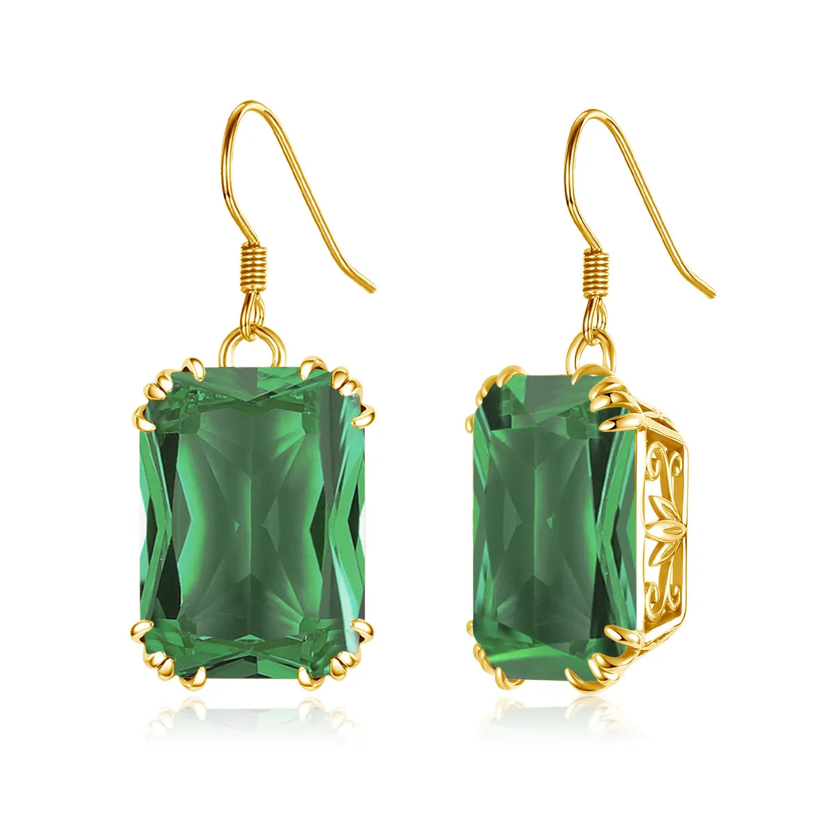 Jewelry Sets With Stone 13*18mm Rectangle Emerald