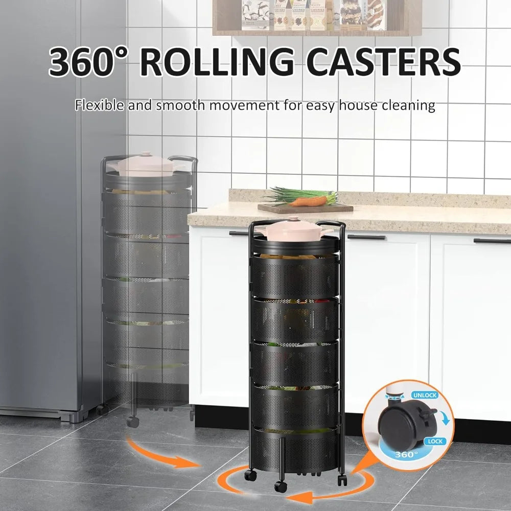 Rotating Metal Storage Rack on wheels! Use in Any Room