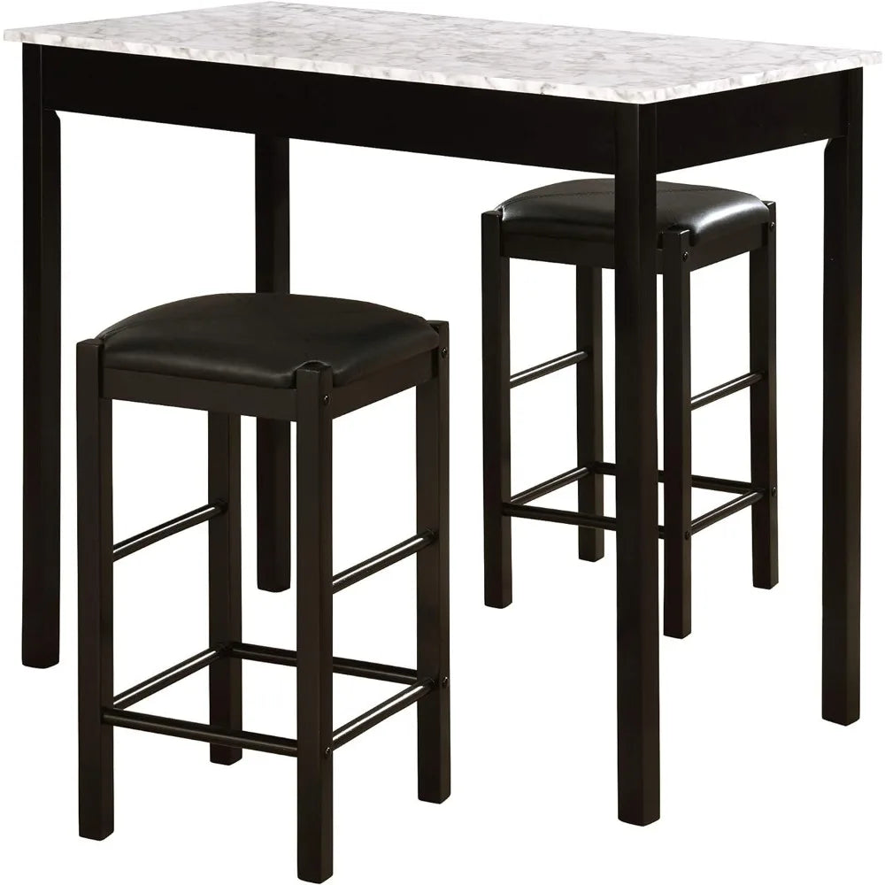 Artificial Marble Kitchen Table and Chair Set for 2