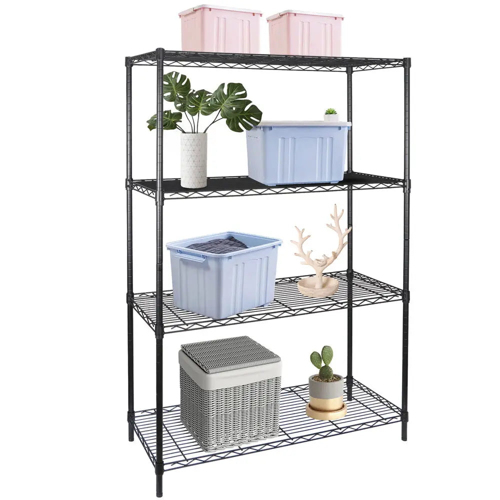 Black Heavy Duty 3/4/5 Tier Wire Shelving Unit, Adjustable