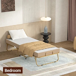 Guest Bed on Wheels, Luxury Gold, Multifunction-bed 75” X 31”