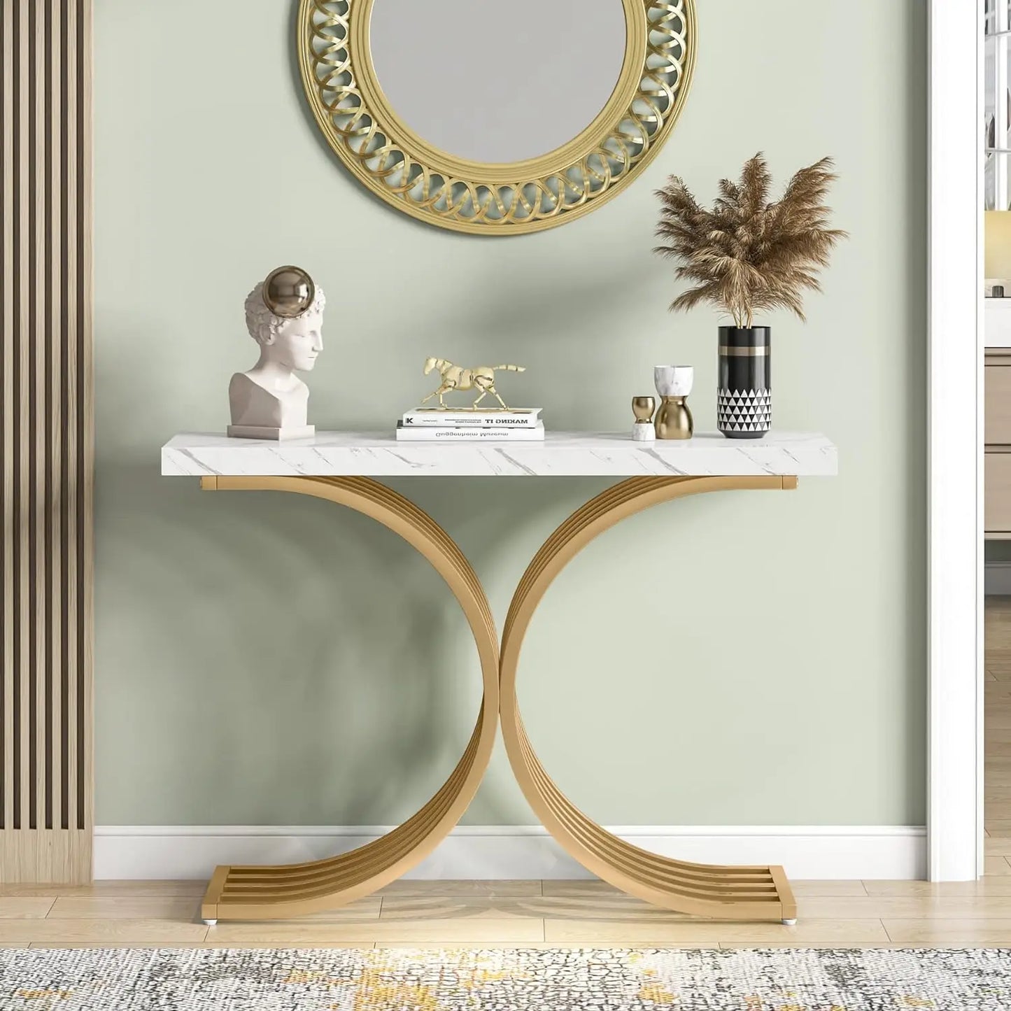 Gold Console, Hallway, Entryway Table 40"