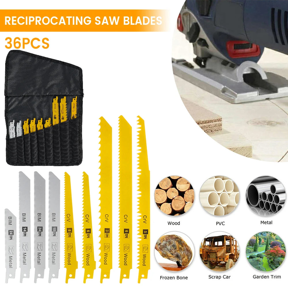 36Pcs/Set Reciprocating Saw Blades