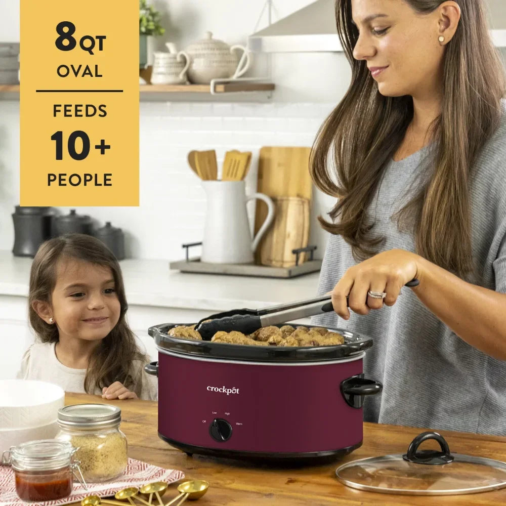 8-Quart Manual Slow Cooker, Rhubarb