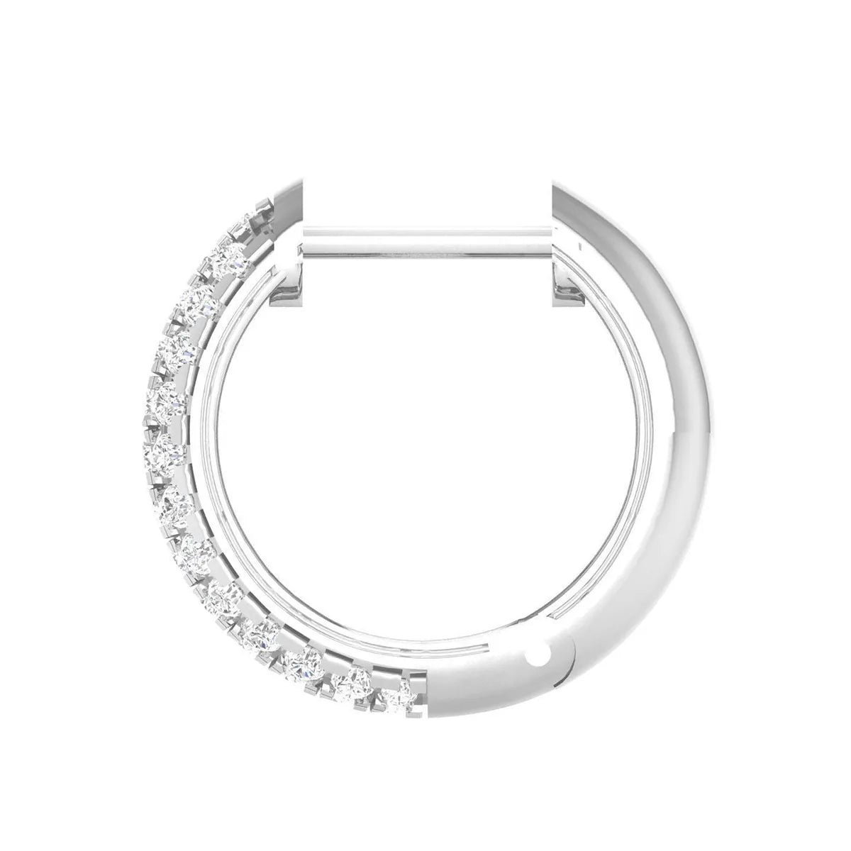 Round Brilliant Moissanite Diamond Hoop Earrings 925 Sterling