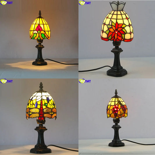 Tiffany Retro Stained Glass Table Lamp/Night Light