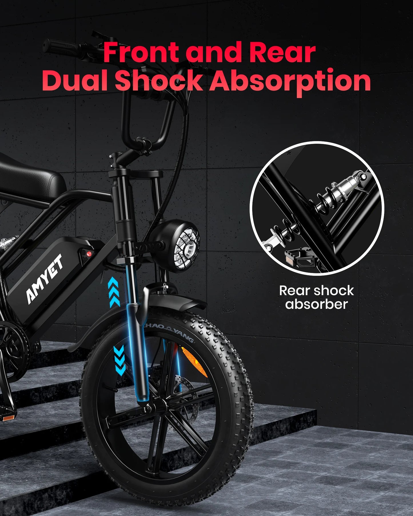 AMYET V9-G60 Electric Bike 1000W Motor, 48V 20AH 20" Tire