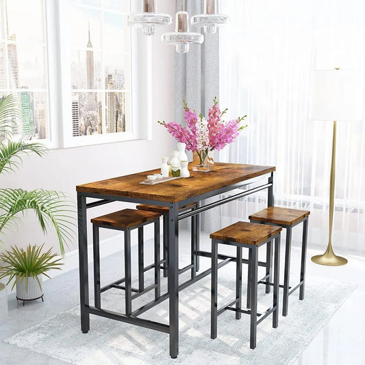 Bar Height Table and 4 Bar Stools