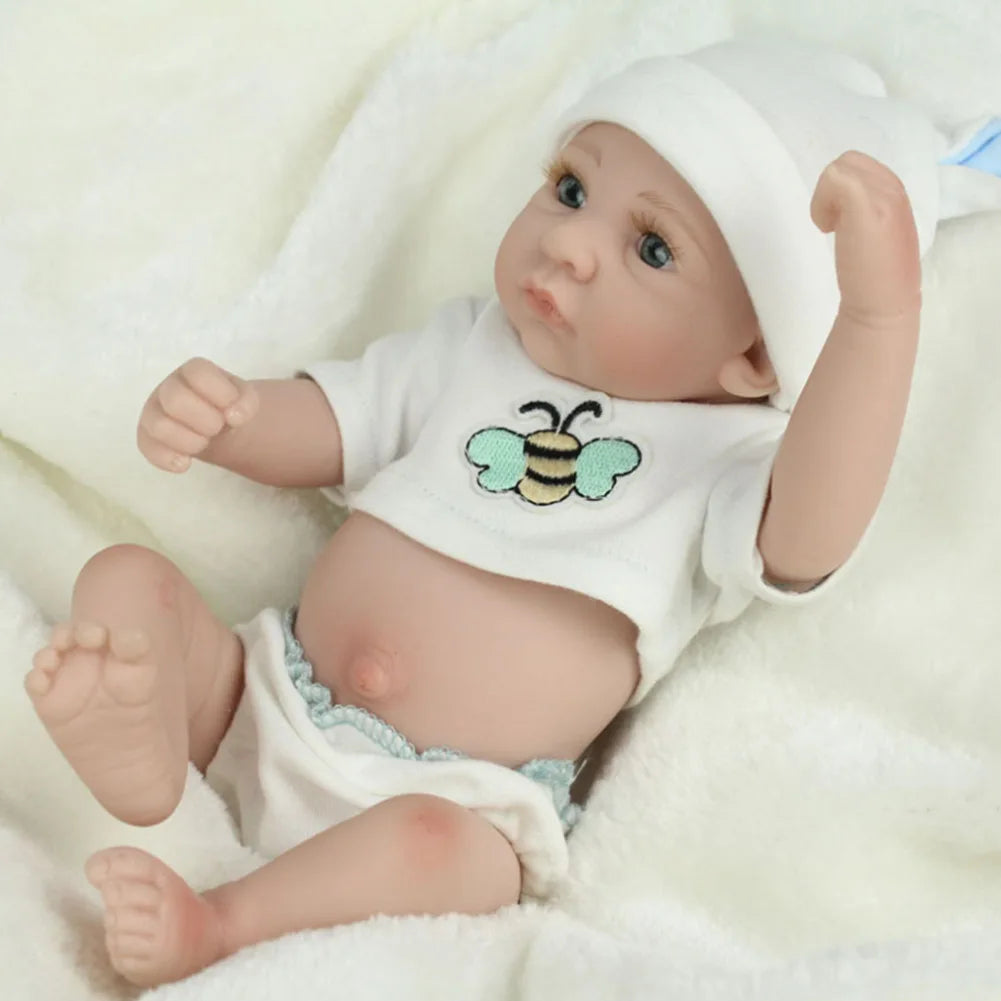 Full Vinyl Dolls 3D Painted Baby Doll With Rooted Hair