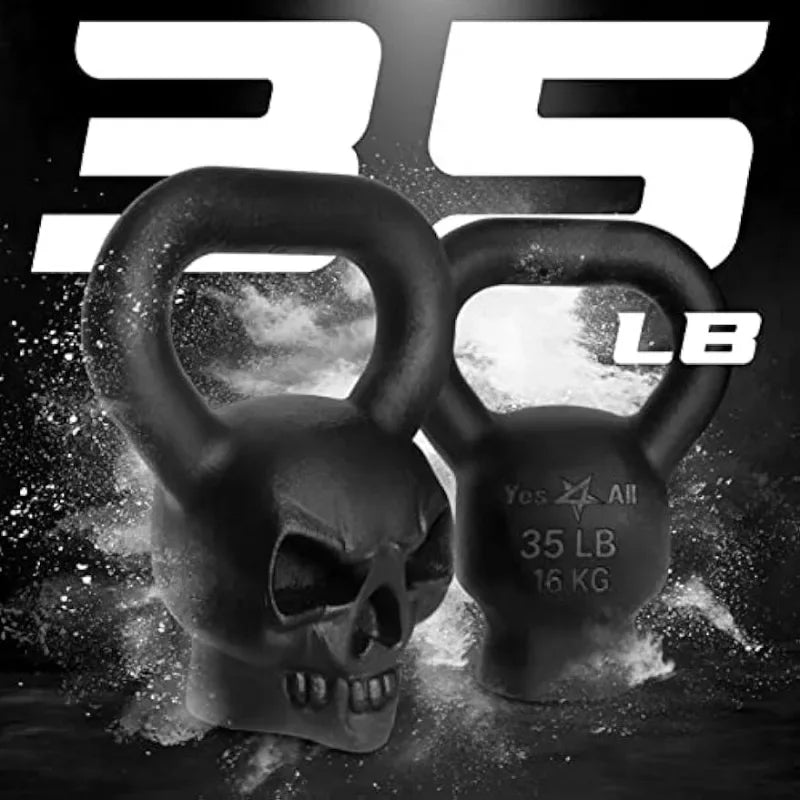 Yes4All Skull Kettlebells 25, 35 lbs - Cast Iron