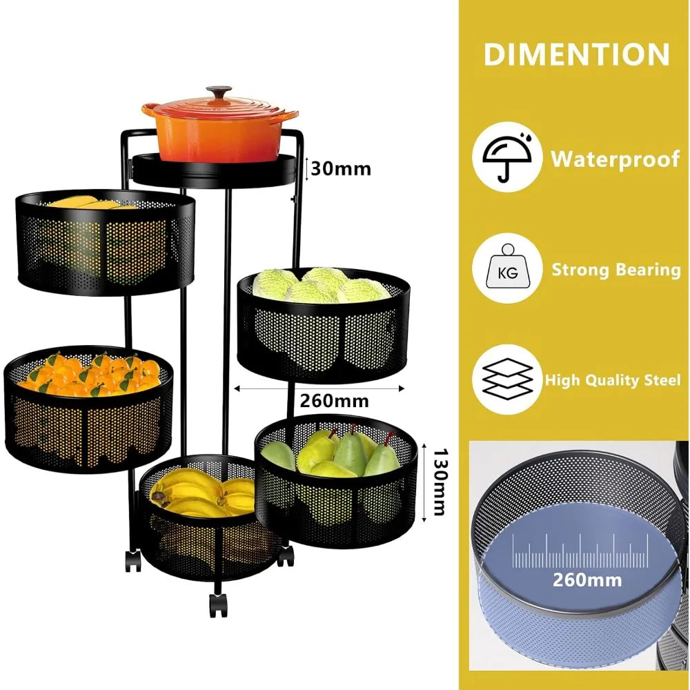 Rotating Metal Storage Rack on wheels! Use in Any Room