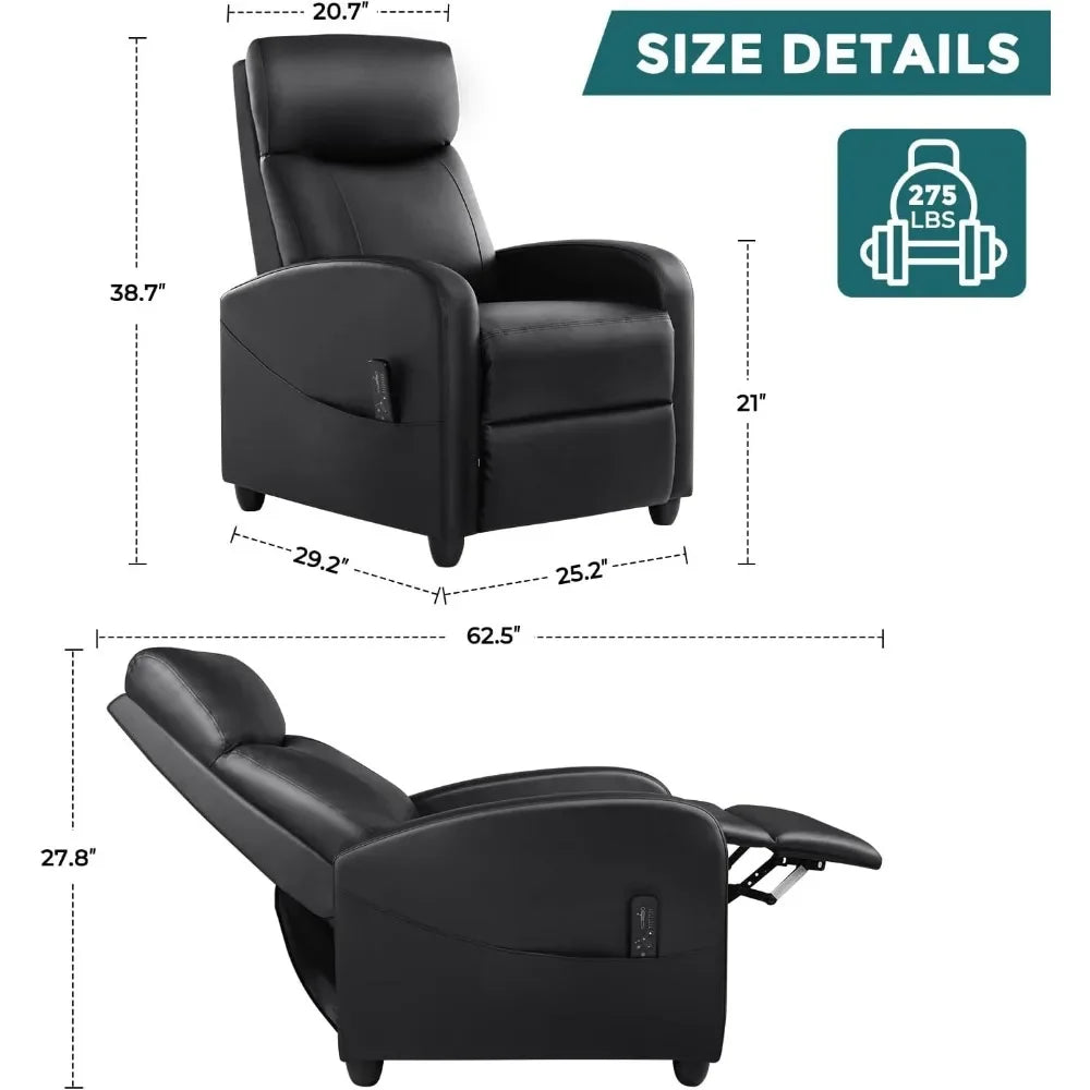 Adults Massage Adjustable Recliner, PU Leather