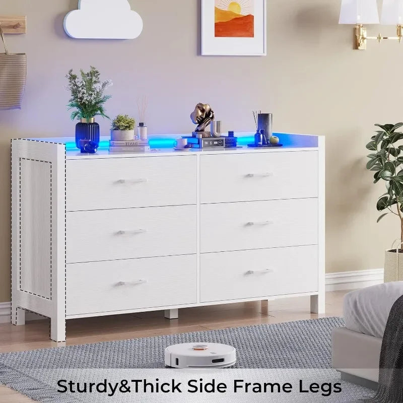 6 Drawer Dresser with LED Lights