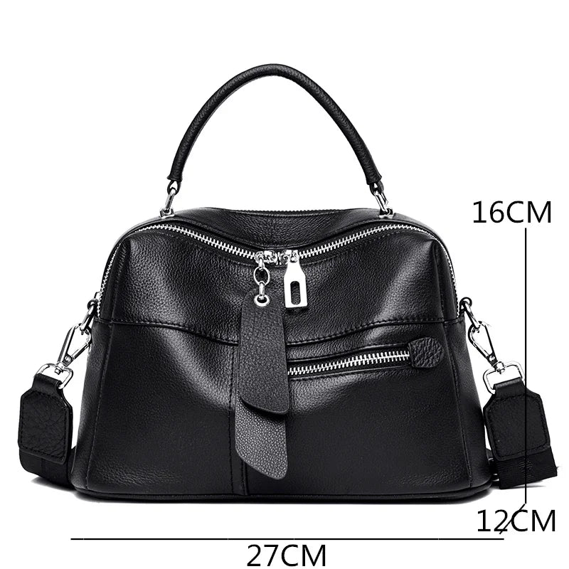 Soft Genuine Leather Cowhide Shoulder Bag