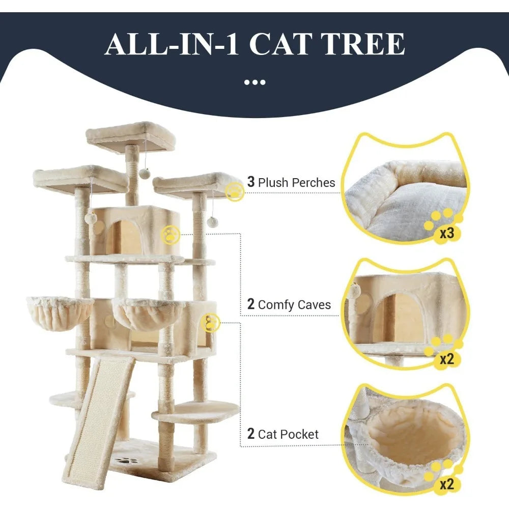 68" Cat Tree/Cat Tree House Towers