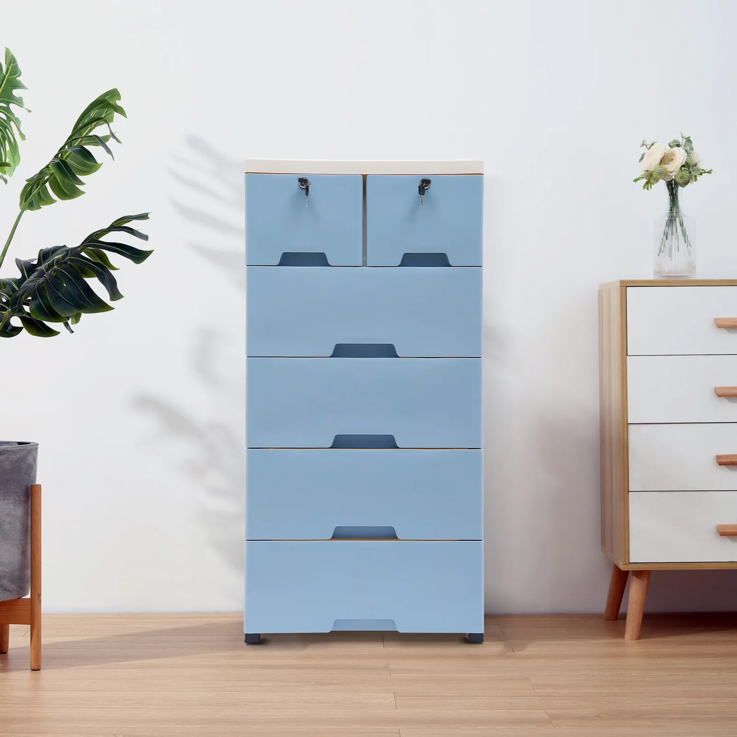 Classic 6-Drawer Plastic Dresser Storage Tower