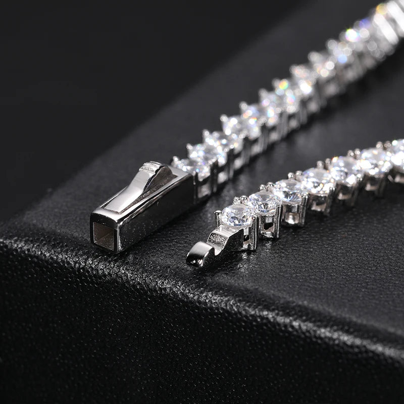 3mm vvs1 3 claws Moissanite Tennis Bracelet 925 Silver