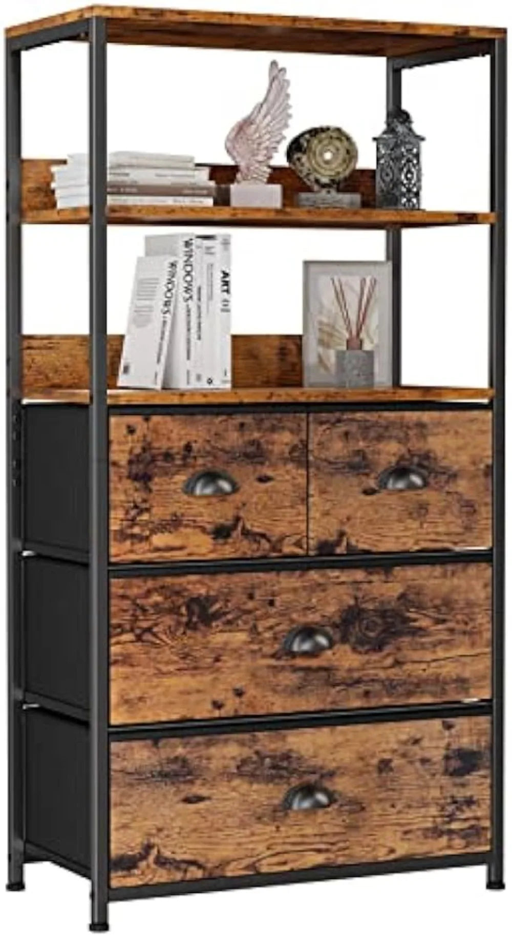 3/4 Drawer Dresser Organizer with 2/3-Tiers Sturdy Metal Frame Chest of Drawers,