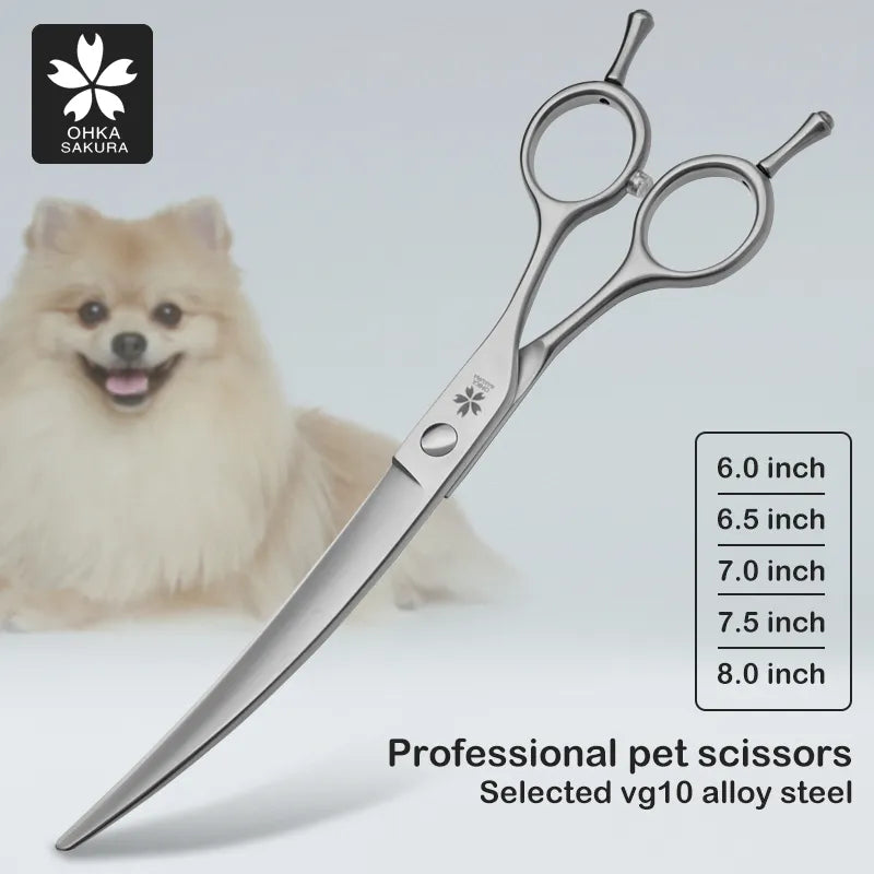 Professional pet beauty big curved scissors