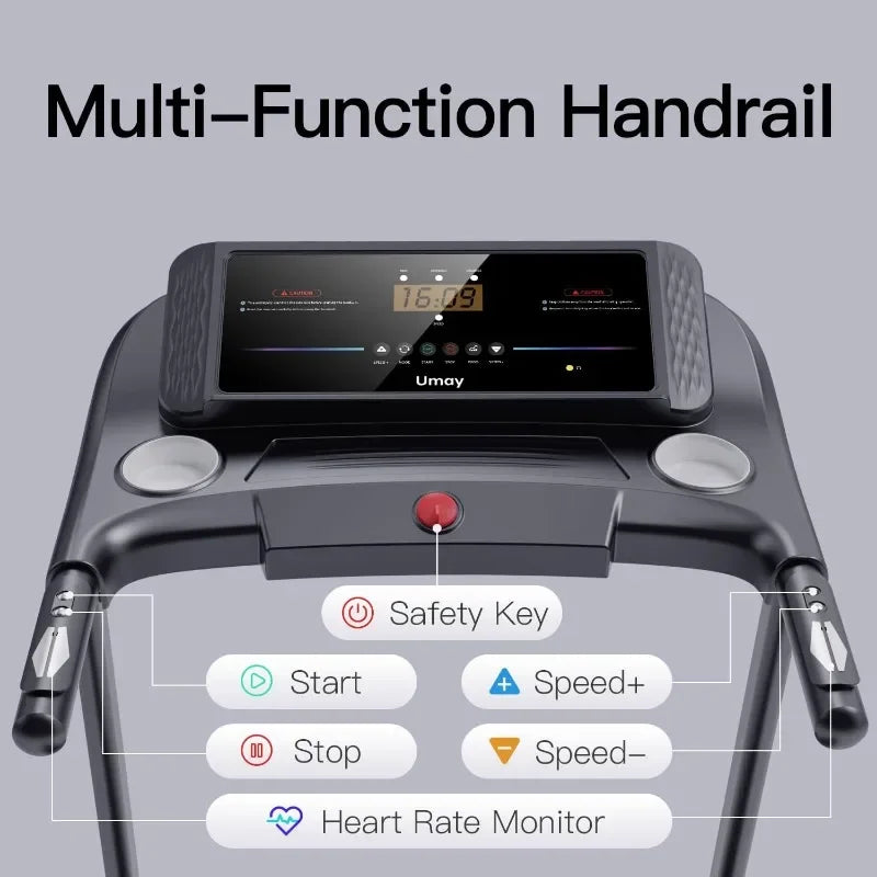 Folding 3 Level Incline Treadmill w/Pulse Sensors