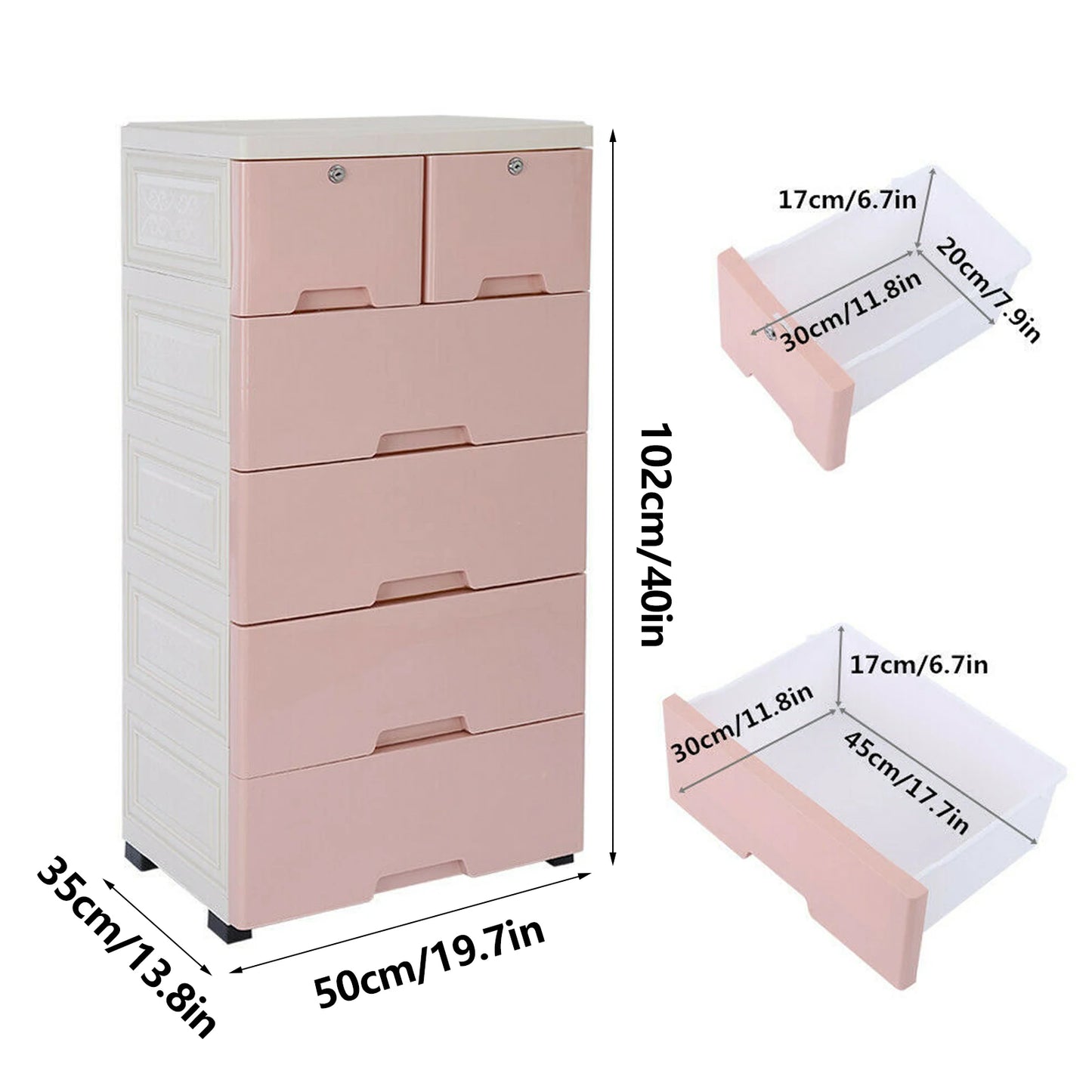 Classic 6-Drawer Plastic Dresser Storage Tower