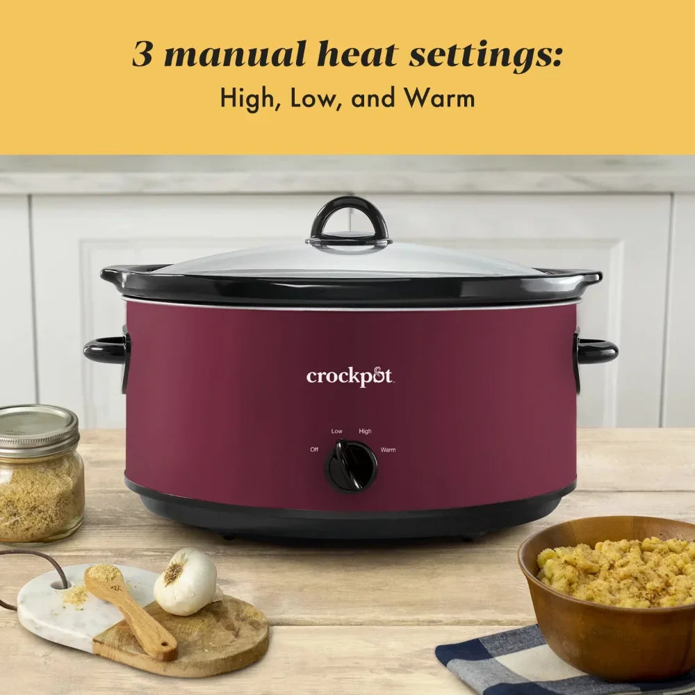 8-Quart Manual Slow Cooker, Rhubarb