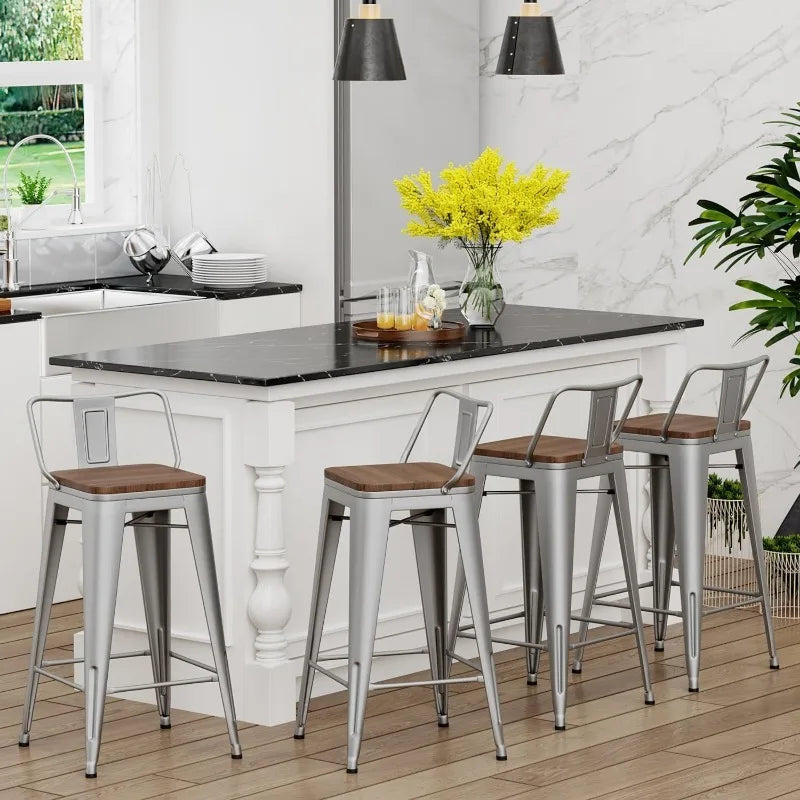 Set of 4 - 26" Kitchen Bar Stools Counter Height