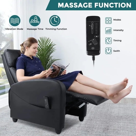 Adults Massage Adjustable Recliner, PU Leather