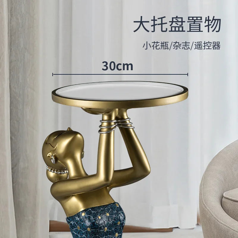 Nordic Round Coffee/Tea Table Gold Resin