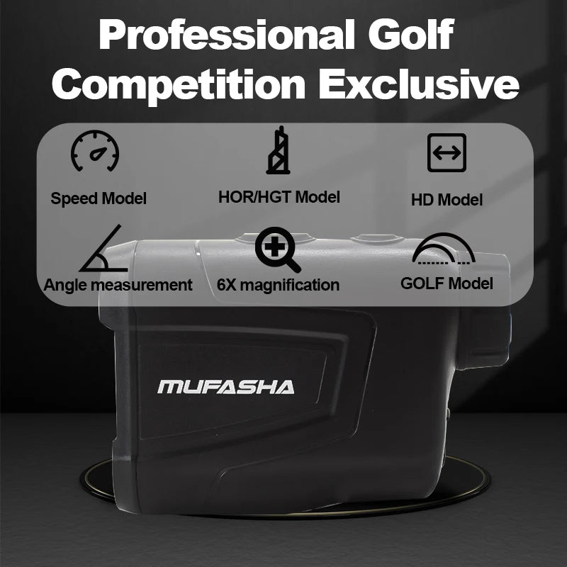 MUFASHA-Laser for Hunting/Golf w/Ramp Compensation, Angle, Height Measurement, Vibrations Feedback, Type-C