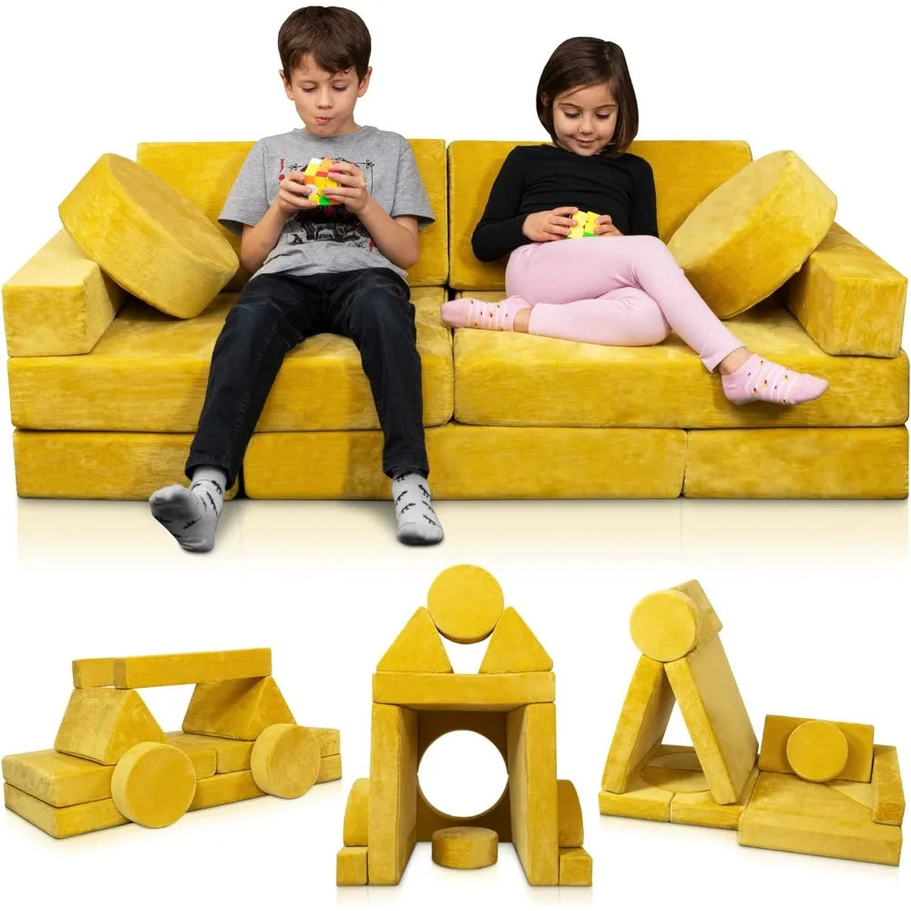 14pcs Child Modular Sectional Sofa, Convertible