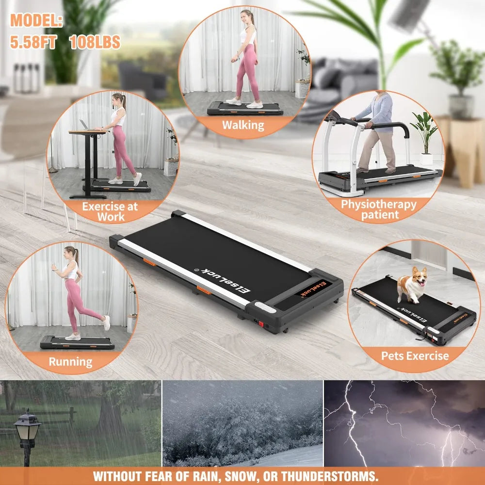 Walking Pad Treadmill,  2 in l w/Remote Control