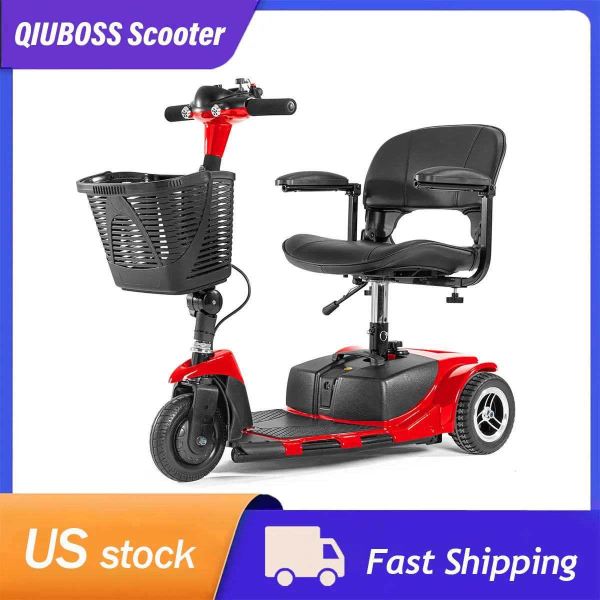 3 Wheel Mobility Scooter Electric with Lights Collapsible